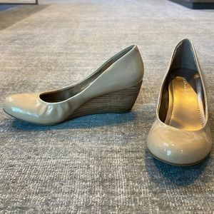 BCBGeneration nude wedge heels